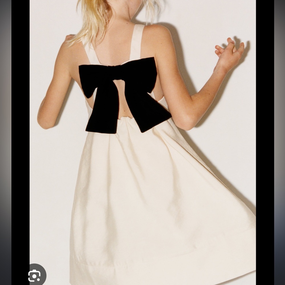 Zara black bow dress